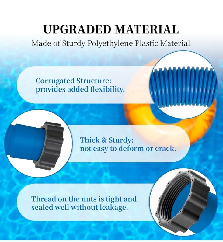 29060E Pool Hoses for above Ground Pools-1.5" Diameter 59" Long Pool Pump Hose gallery