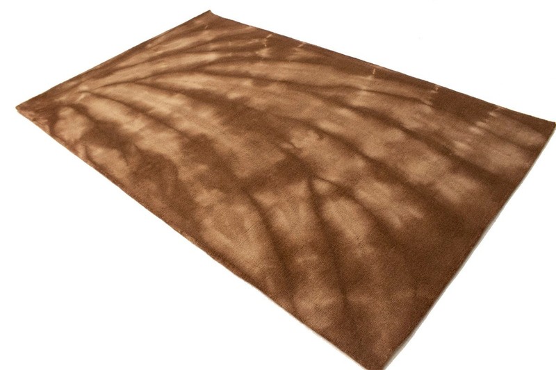 Hand-Tufted Brown Tie-Dye Design 5X8 Modern Area Rug Plush Wool Decor Carpet gallery