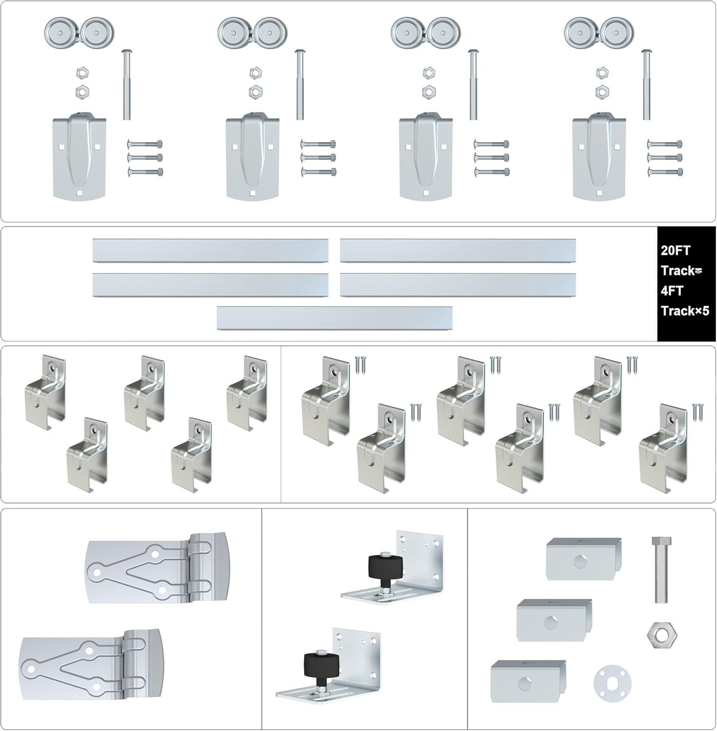 20FT Sliding Barn Door Hardware Kit Heavy Duty Steel 450lb Outdoor gallery