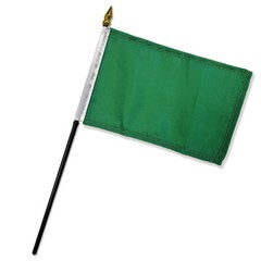 Solid Green Plain Flag 4″x6″ Desk Set Table Stick Black Base