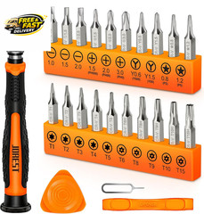 24Pcs Small Precision Screwdriver Set with Torx T5 T6 T8 T9, Y00, Star P5, Mini