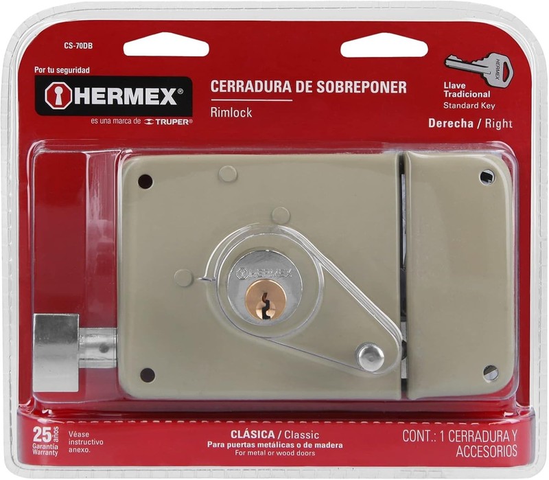 ✅ Truper 43583 / CS-70DB - Right Rim, Deadbolt Rim Door Lock Set, Standard Key ✅ gallery