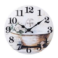 Bathroom Wall Clock Rustic Style Waterproof Glass Wall Clocks for Bathroom, S…