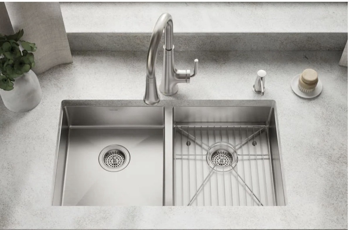 Kohler Strive 32" Undermount Double Basin Stainless Steel Kitchen Sink 33160-NA gallery