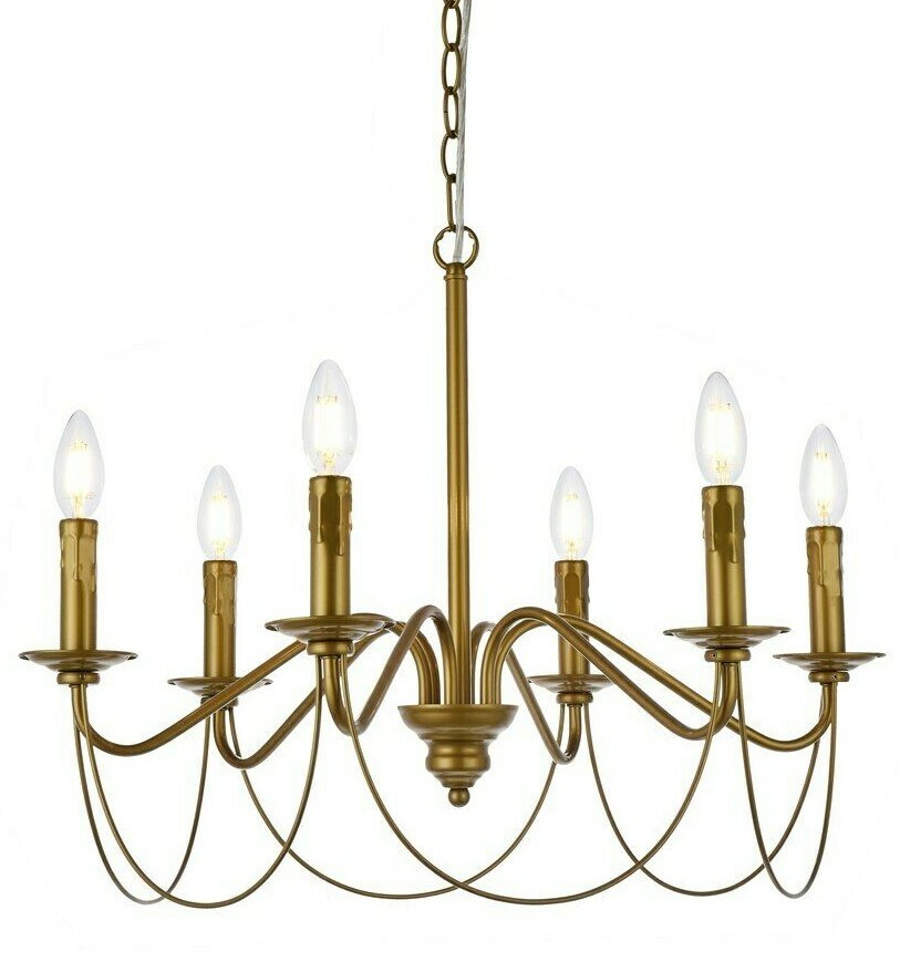 FOYER LIVING DINING ROOM KITCHEN ISLAND BEDROOM CHANDELIER FIXTURE 6 LIGHT 24" gallery
