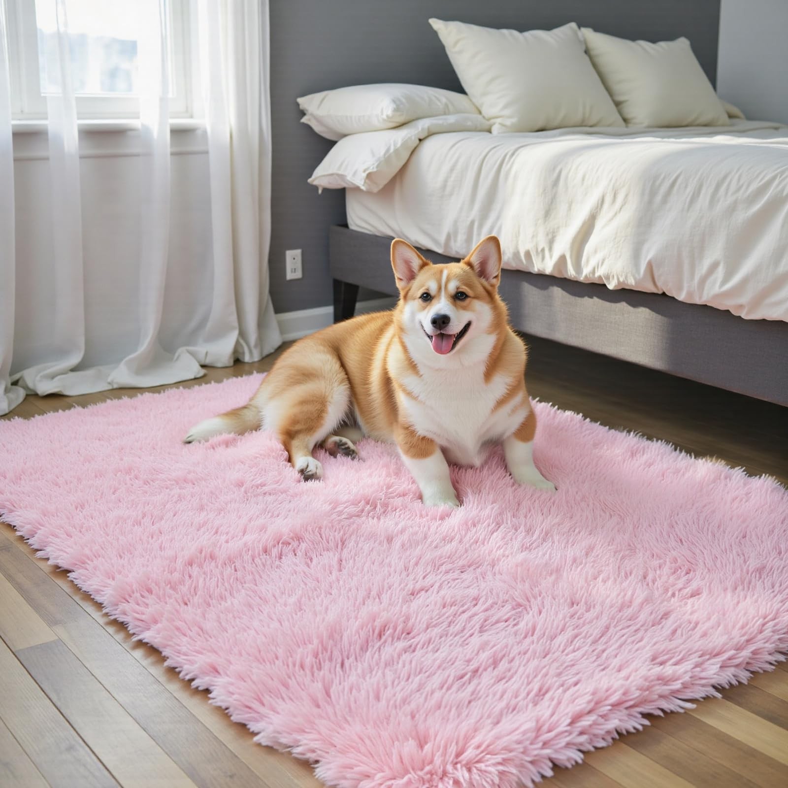 Small Rug Throw Rugs for Bedroom, Mini Area Rug, 2' x 3' (Rectangular), Pink gallery