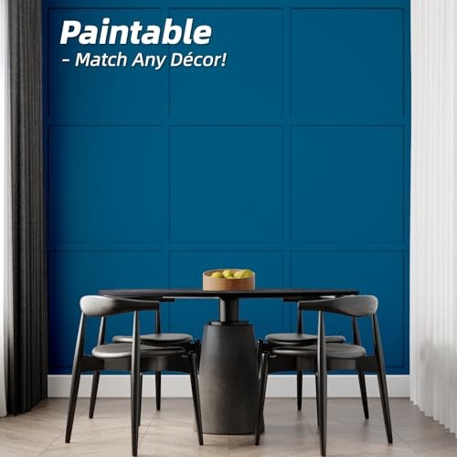 Premade Board and Batten Paintable Wainscoting Kit, 189 x 54 Inch Log Color gallery