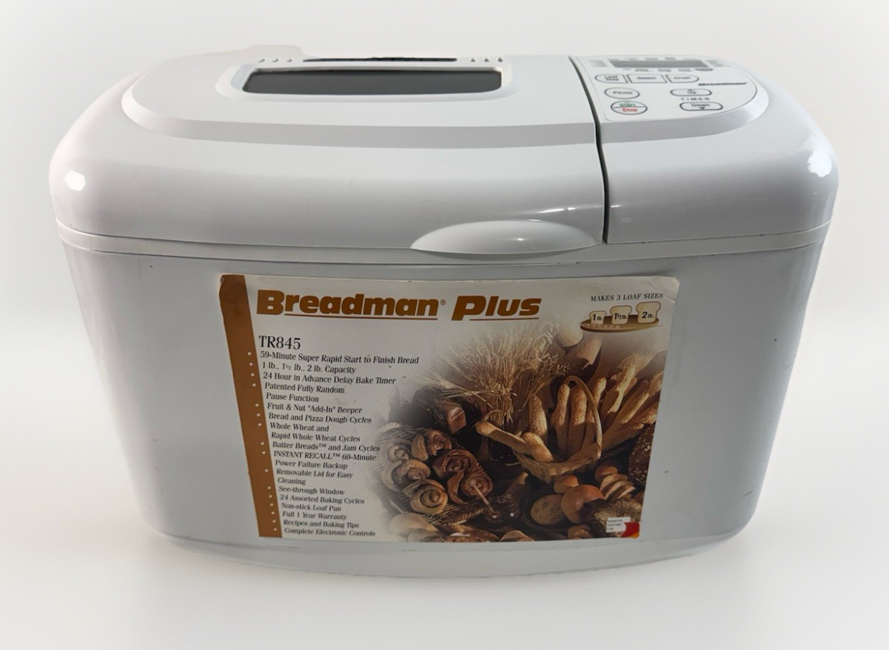 Breadman Plus TR845 Bread Maker Super Rapid 59 Minute w/ Manual &Recipes gallery