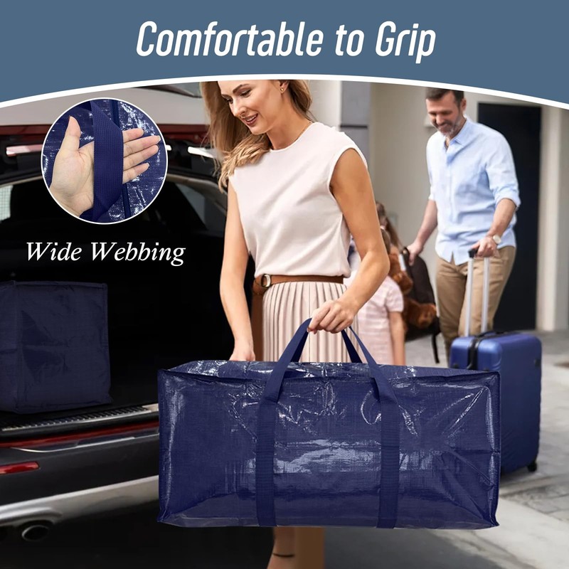 6 Pack Extra Heavy Duty Large Moving Bags with Strong Zipper & Comfortable Ha... gallery