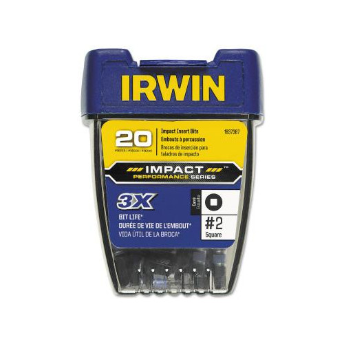 IRWIN 1837387 Impact Performance Series Insert Square Drive Bit #2 x 1" (20 Pack gallery