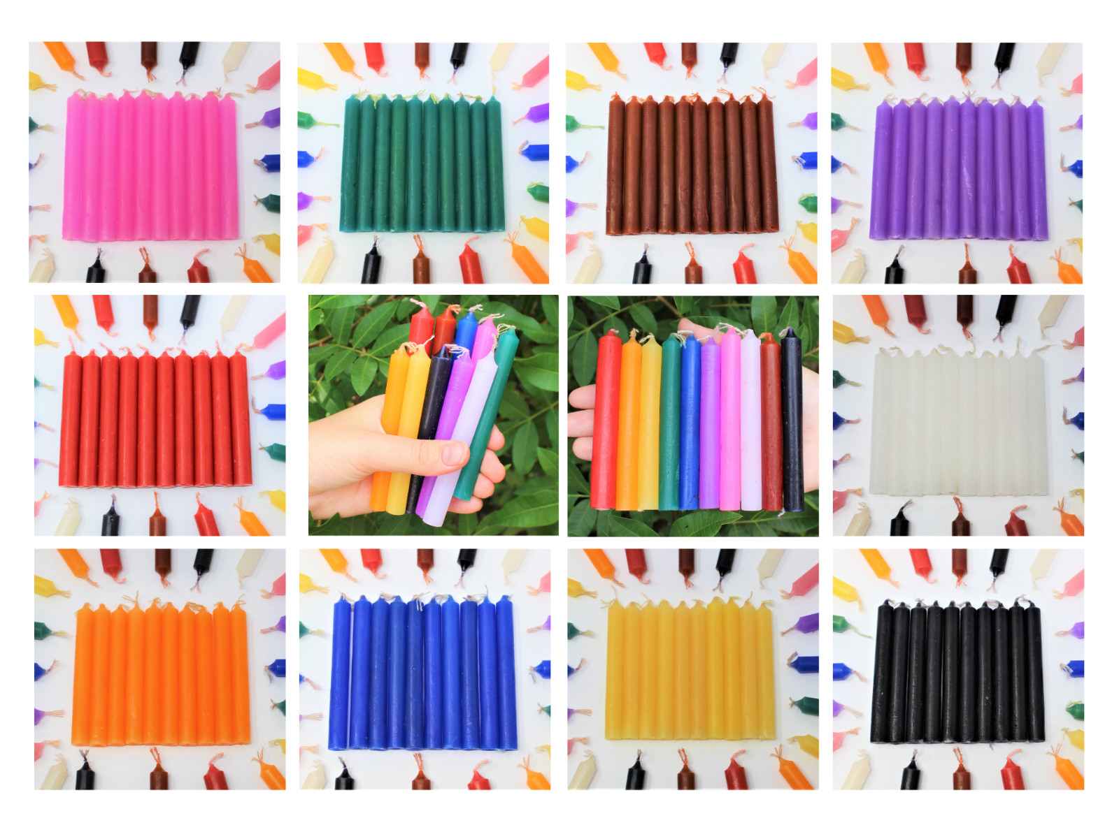 12 Mini 4" Chime Spell Candles: Choose Color BUY 2 GET 1 FREE (3 IN CART) gallery
