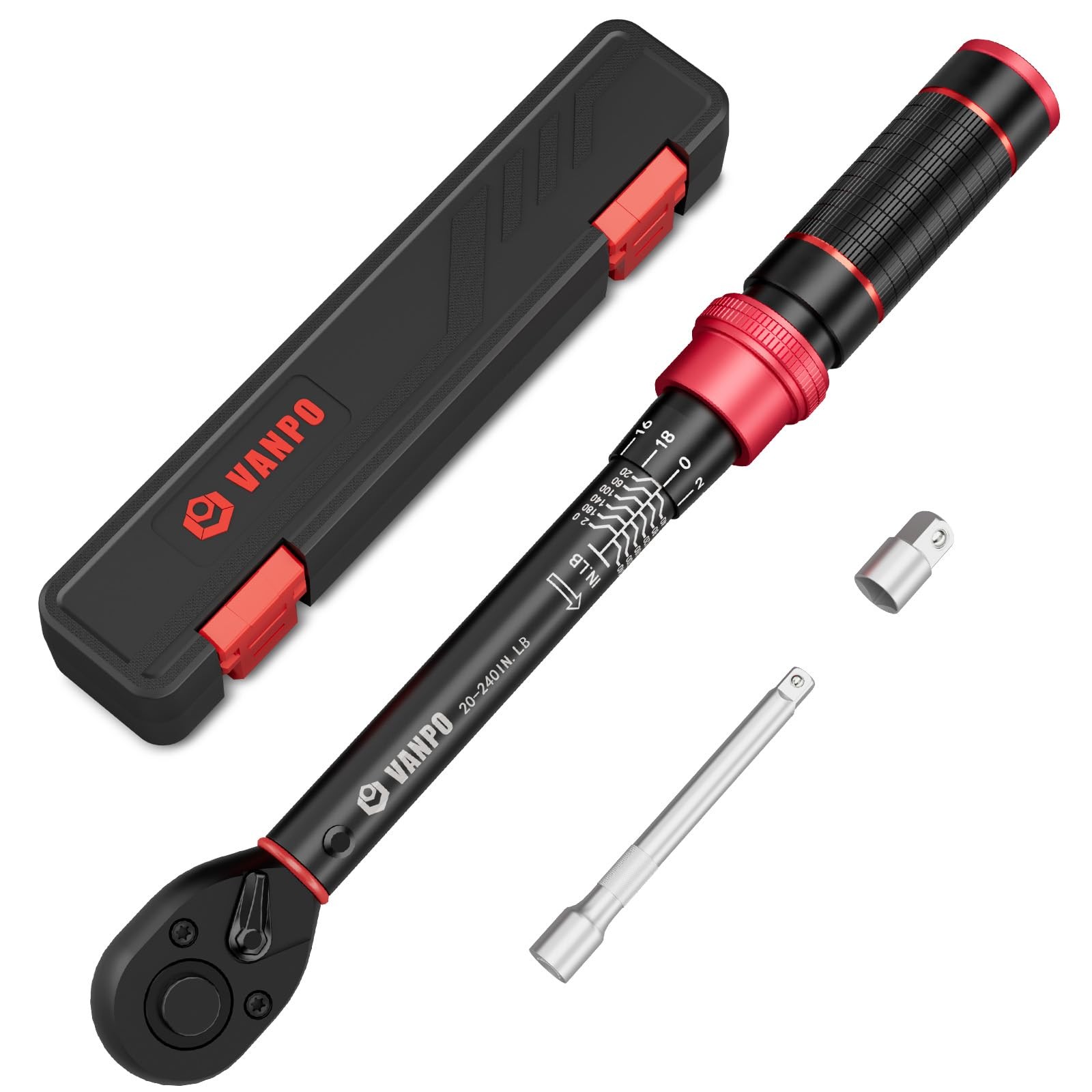 VANPO 1/4-inch Drive Click Torque Wrench, 20-240 in. lb/2.3-27.1 Nm, Inch Pou... gallery