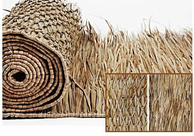 Comm Grade Mexican Palm Grass Thatch Roll For Tiki Bar Roof Thatching 35"x60' gallery