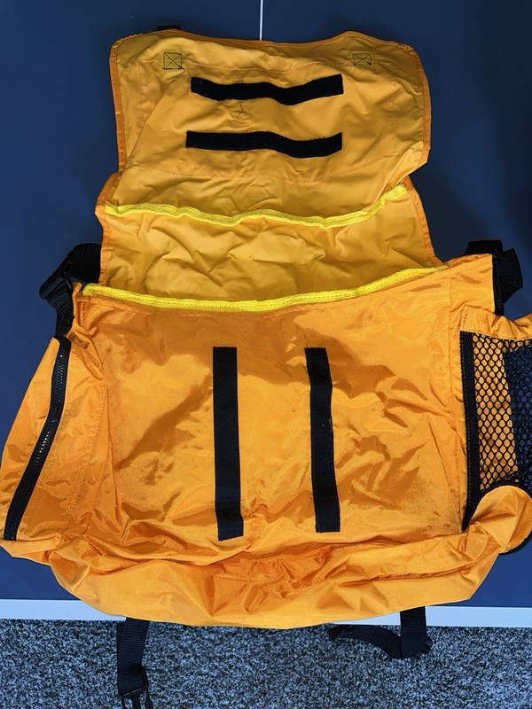 Yellow Black Nylon Hiking Backpack Lightweight Mesh Side Pocket 3 Pockets 3