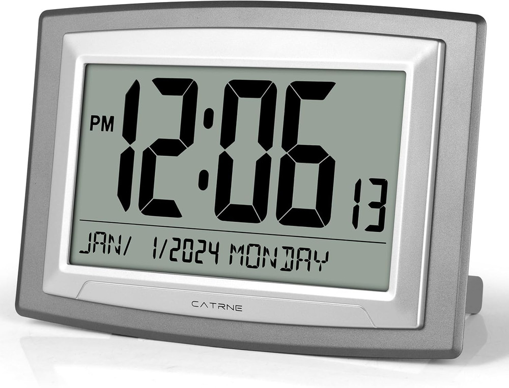Auto Set Digital Wall Clock Battery Operated,12.5 Inch Large Display Digital Ala