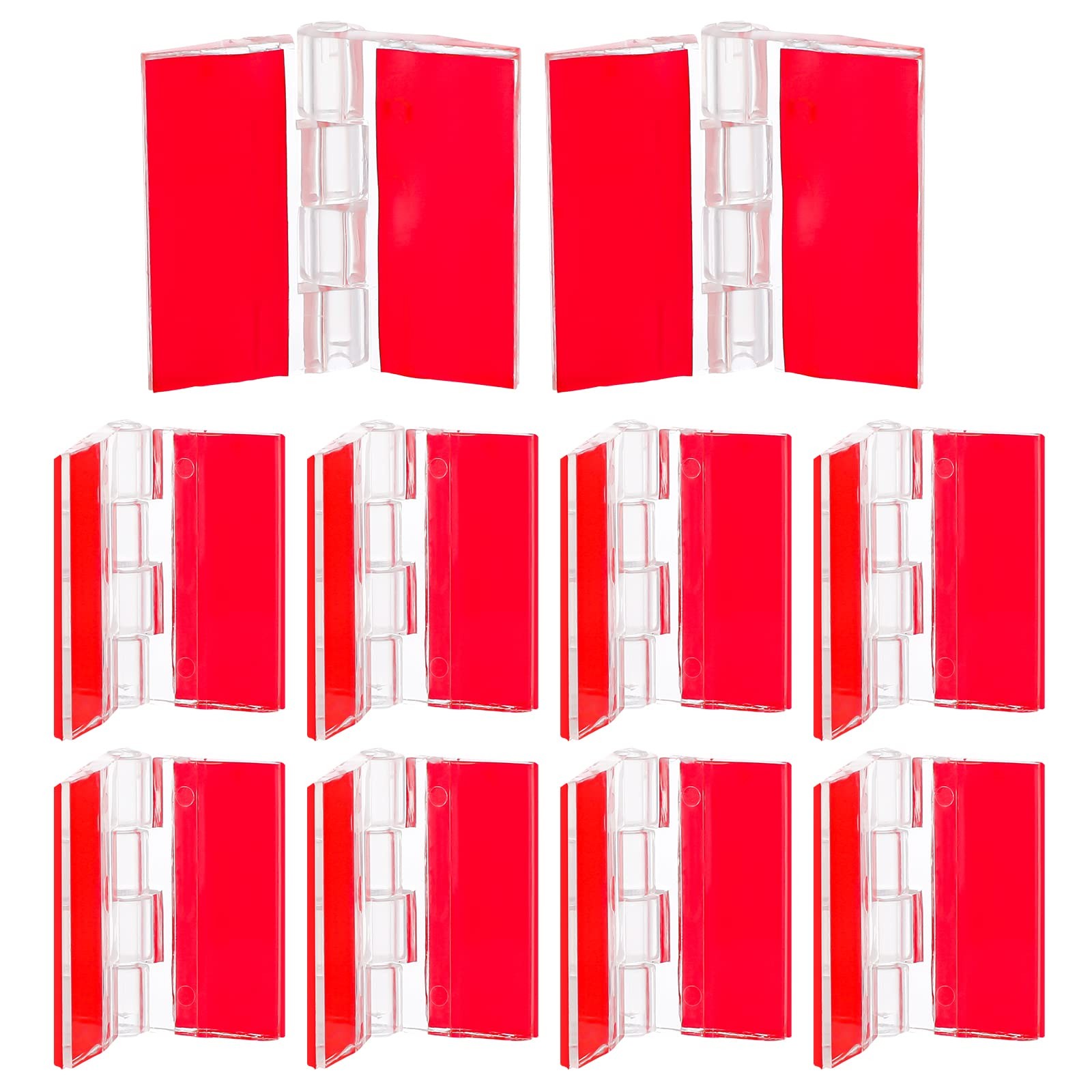 12 Pcs Plastic Acrylic Clear Small Hinges Self Adhesive Piano 35x30mm, gallery