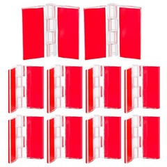 12 Pcs Plastic Acrylic Clear Small Hinges Self Adhesive Piano 35x30mm,