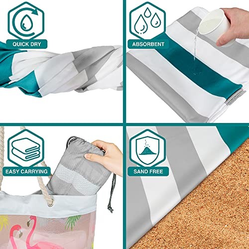 SUN CUBE Microfiber Beach Towel, Quick Dry Sand Free Beach Towel, Lightweight... gallery
