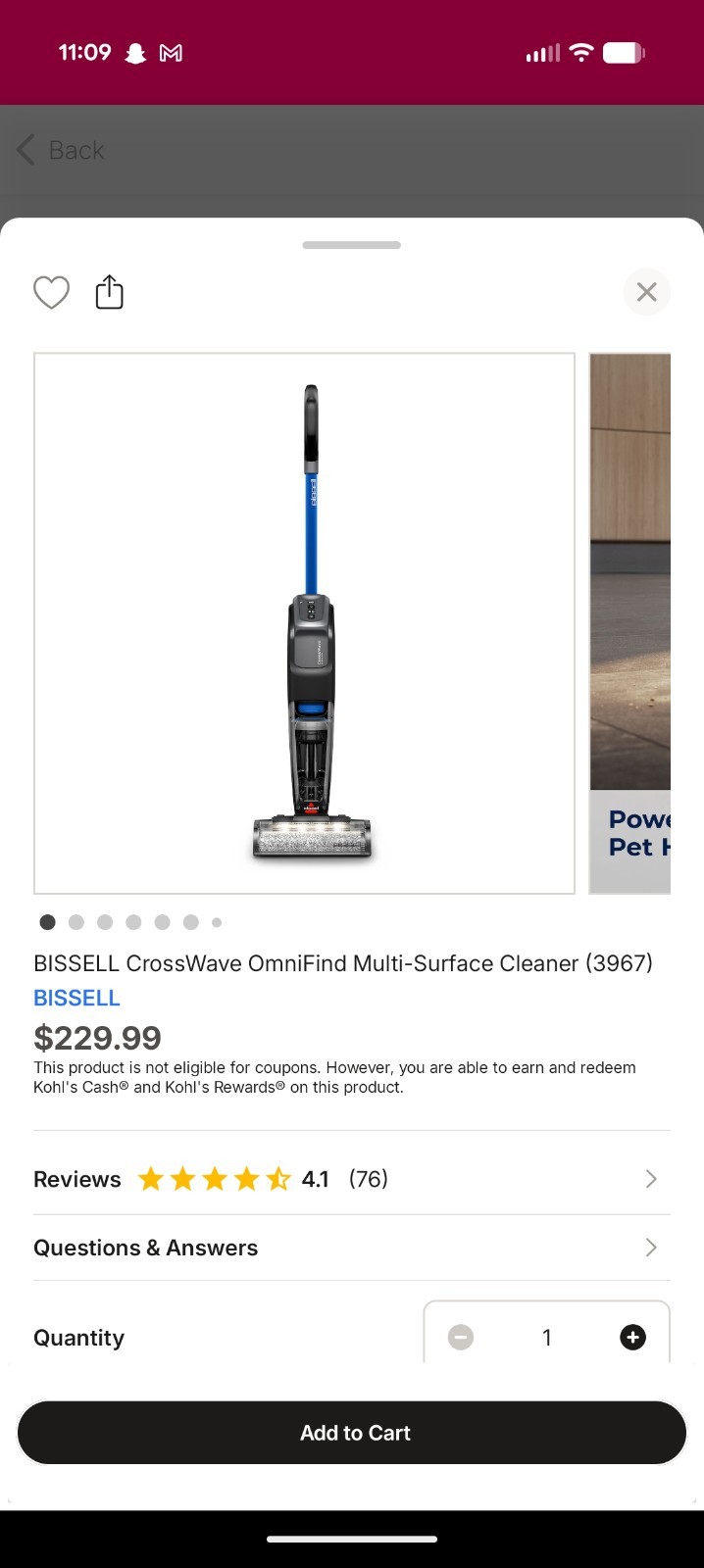 BISSELL CrossWave OmniFind Multi-Surface Upright w/ Cleaning Formula 3967 gallery