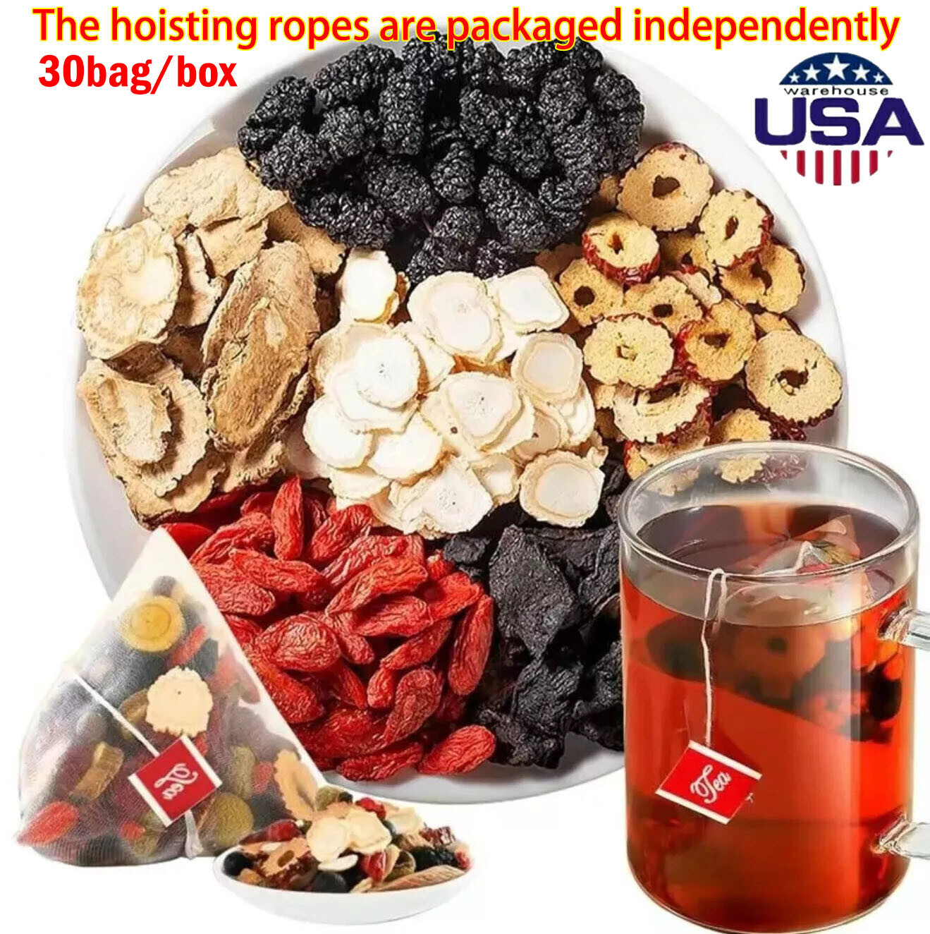 30pcs Ginseng six treasure tea , Kidney tea ,liver tea , red date kidney health gallery