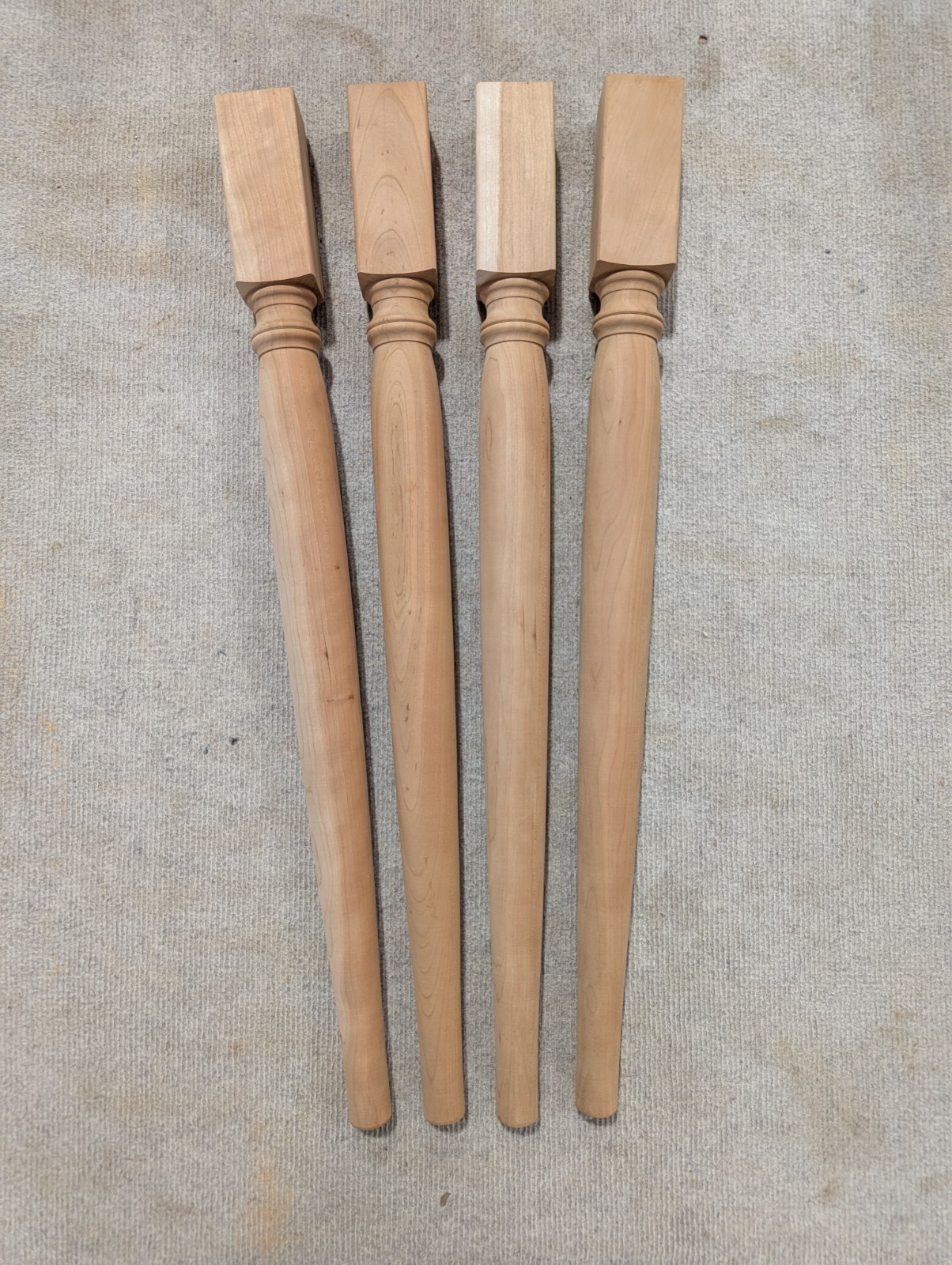 Set of Four Cherry Dining Table Legs Straight Turned 29-30 New Old Stock gallery
