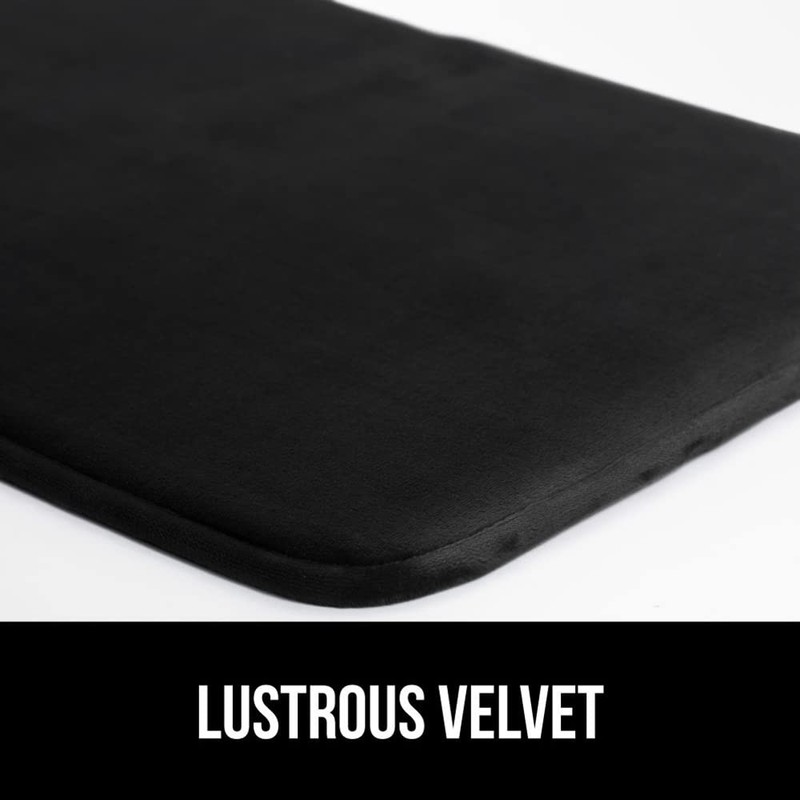 GORILLA GRIP® Memory Foam Bath Mat, Soft Absorbent Velvet 30" x 20", Black gallery