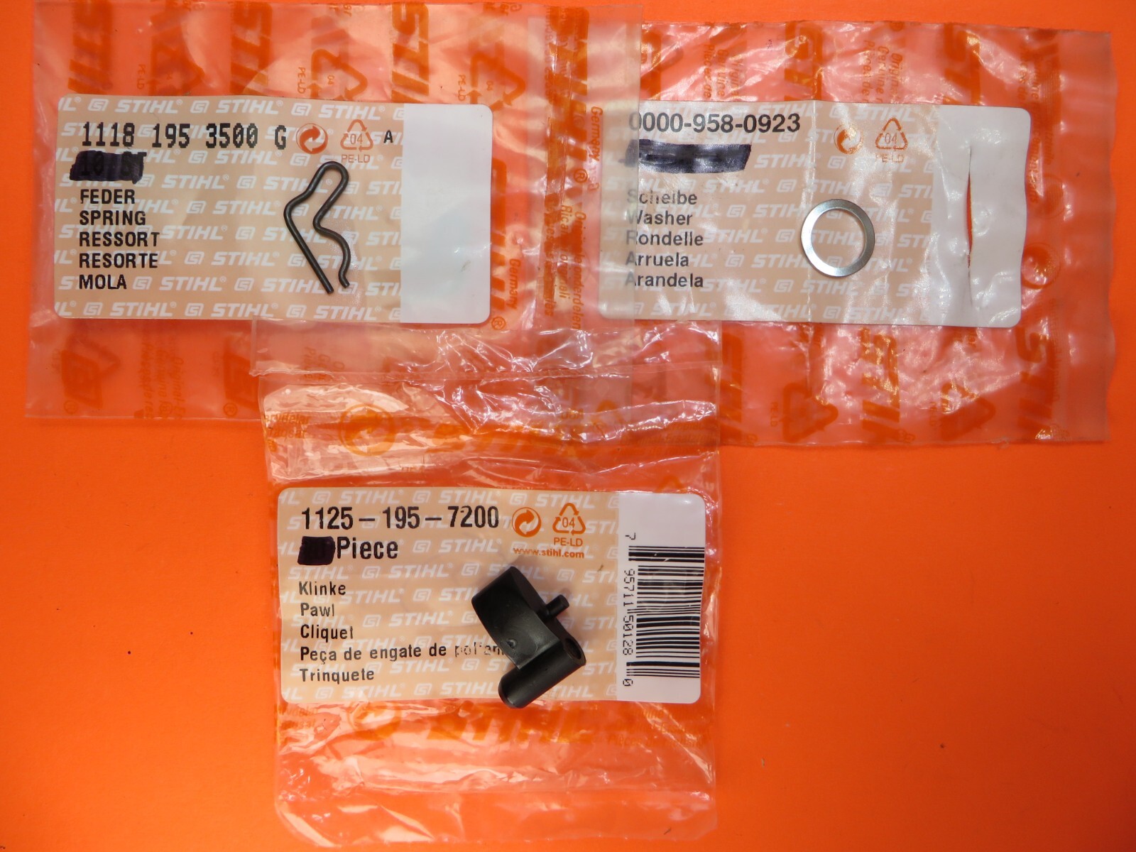 Stihl MS181 MS191 MS200 MS210 MS230 MS250 MS231 MS251 Pawl Kit, 1125-195-7200 OE gallery