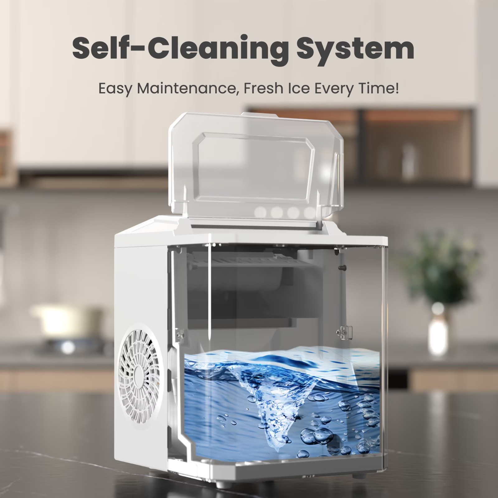 CONCETTA Countertop Ice Maker 26lbs/24H Portable Machine w/ Scoop Basket White gallery