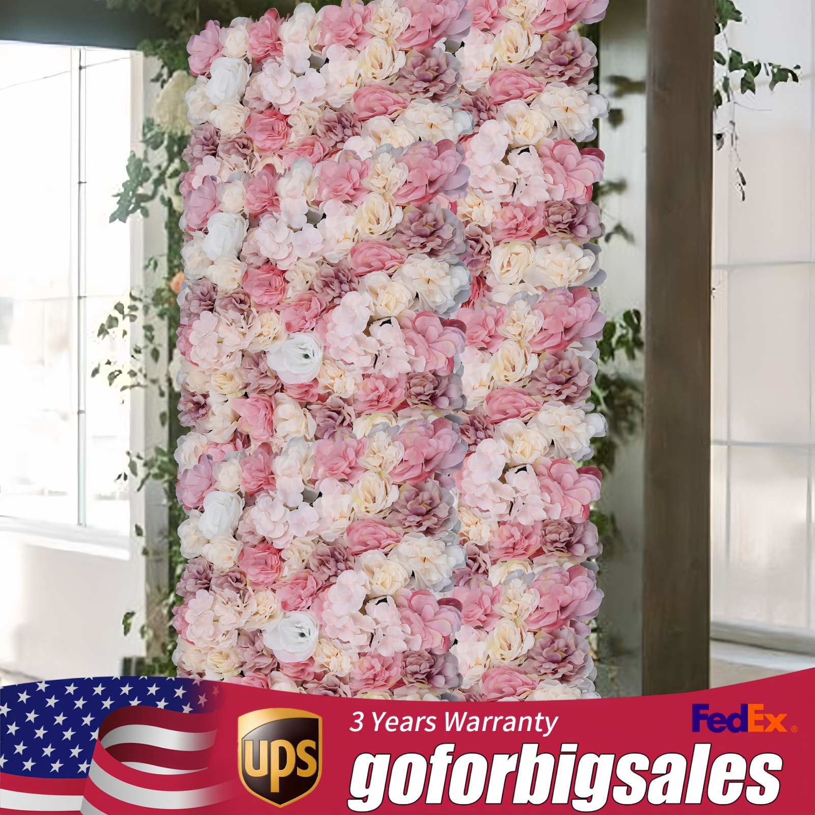 Flower Wall Panel Artificial Flower Wall Backdrop Flower Decoration 12 Pcs gallery