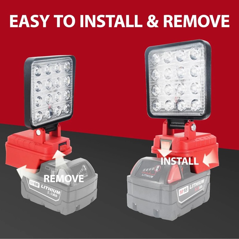 Cordless LED Work Light Compatible with Milwaukee M18 Battery, 5400 Lumens LED F gallery