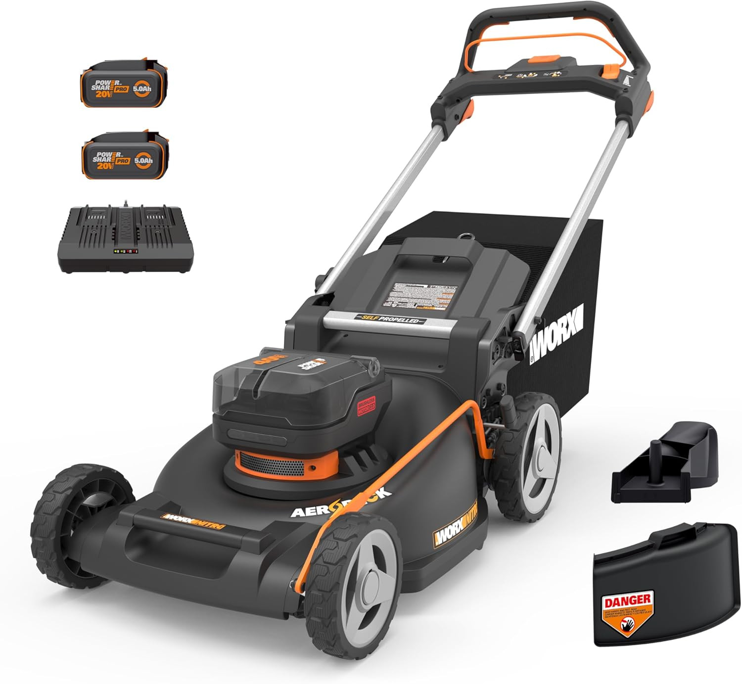 WORX Nitro 21-Inch Cordless Self-Propelled Mower with Aerodeck & Intellicut gallery