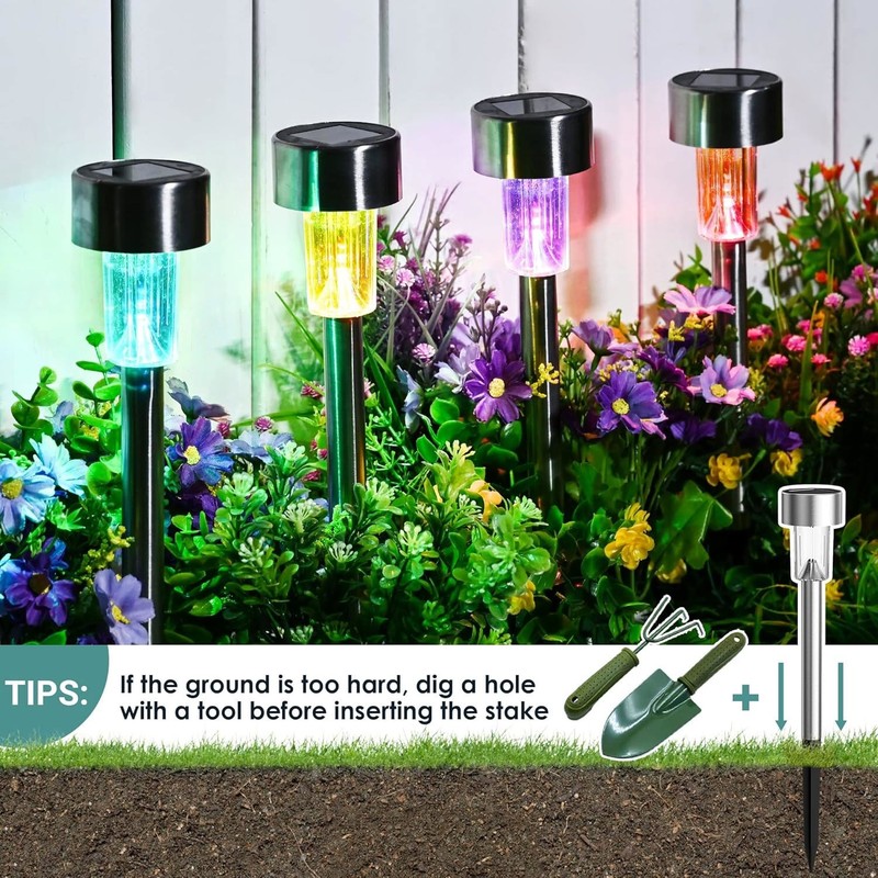 10x Solar Pathway Stake Lights LED Outdoor Garden Yard Patio Lawn Landscape Lamp gallery