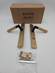 Emtek 15A3-LH 11″ Non-Keyed Multi Point Lock Trim in Flat Black Brushed Brass