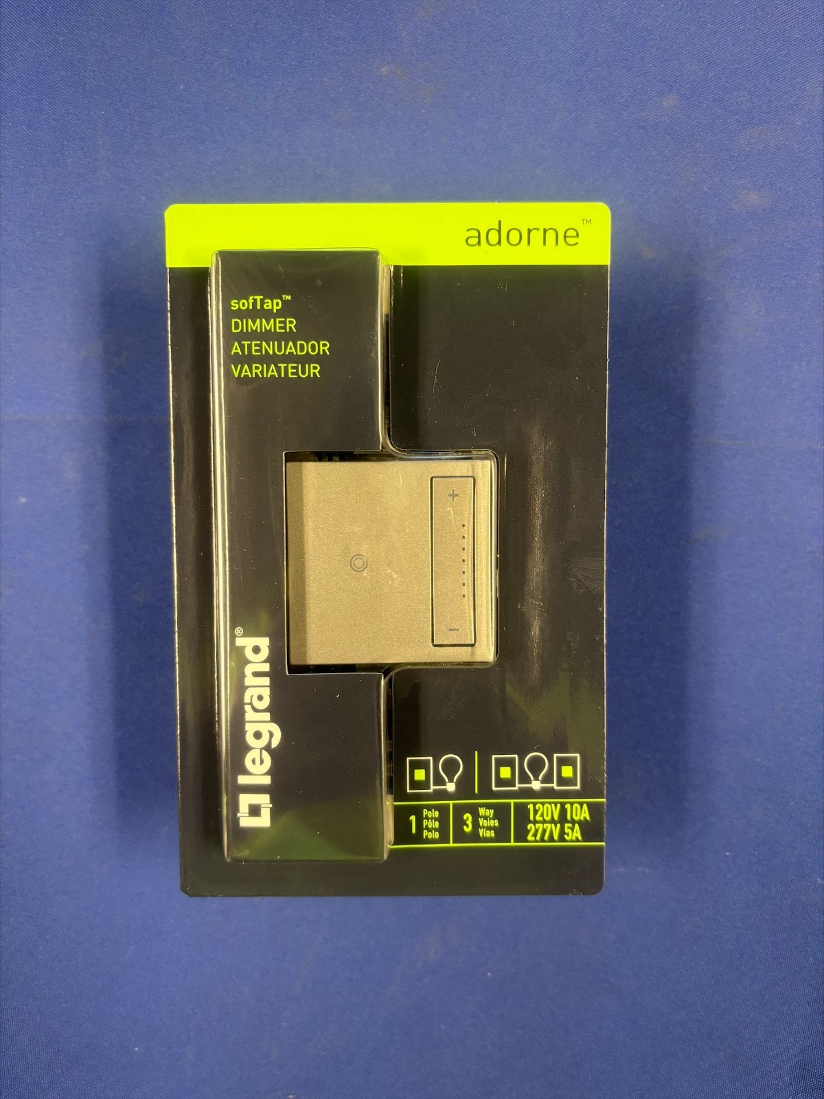 ADTP4FBL3PM4 LEGRAND adorne® sofTap® Dimmer Magnesium 1 Pole 3 Way SEALED gallery