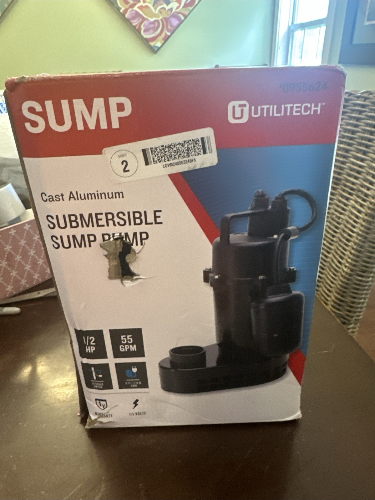 Utilitech - 1/2 Horse Power Cast Aluminum Submersible Sump Pump #0955624 55 GPM gallery