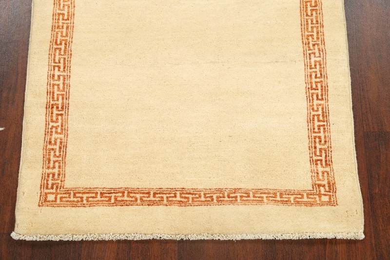 Bordered Modern Gabbeh Kashkoli Oriental IVORY Area Rug Hand-knotted 3x5 Carpet gallery