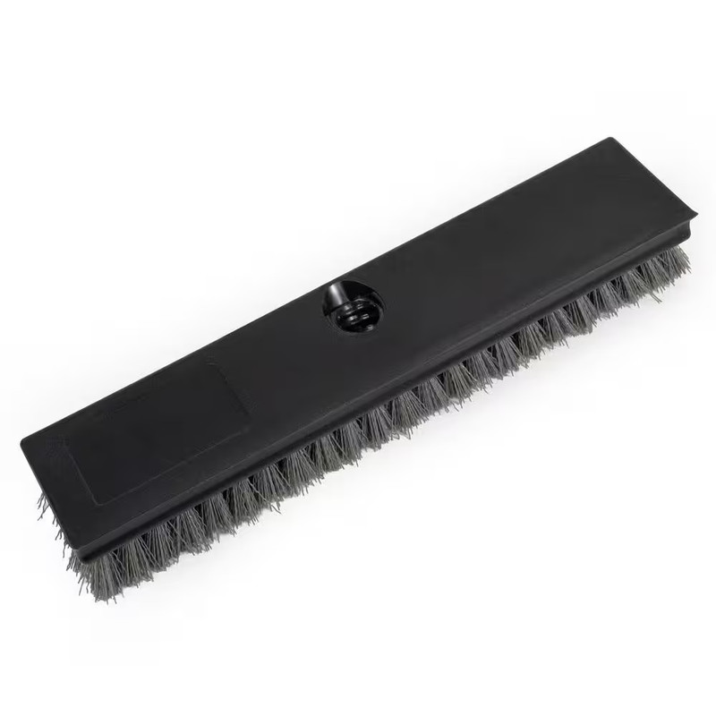 12 In. Plastic Deck Scrub Brush with 50 In. Handle (1-Pack) gallery