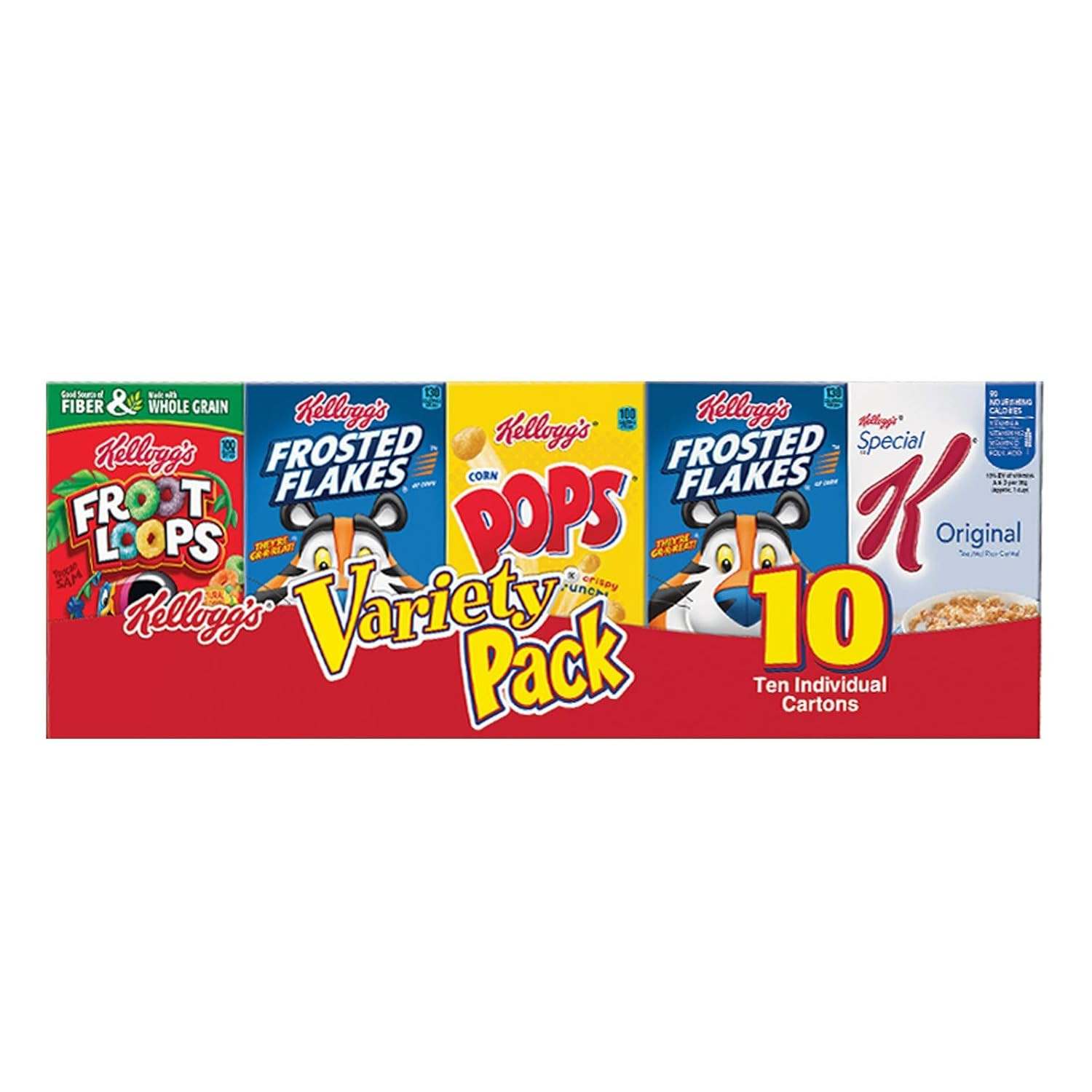 Kellogg'S Cold Breakfast Cereal, Single Serve, Variety Pack, 10.94Oz Tray (10 Bo gallery
