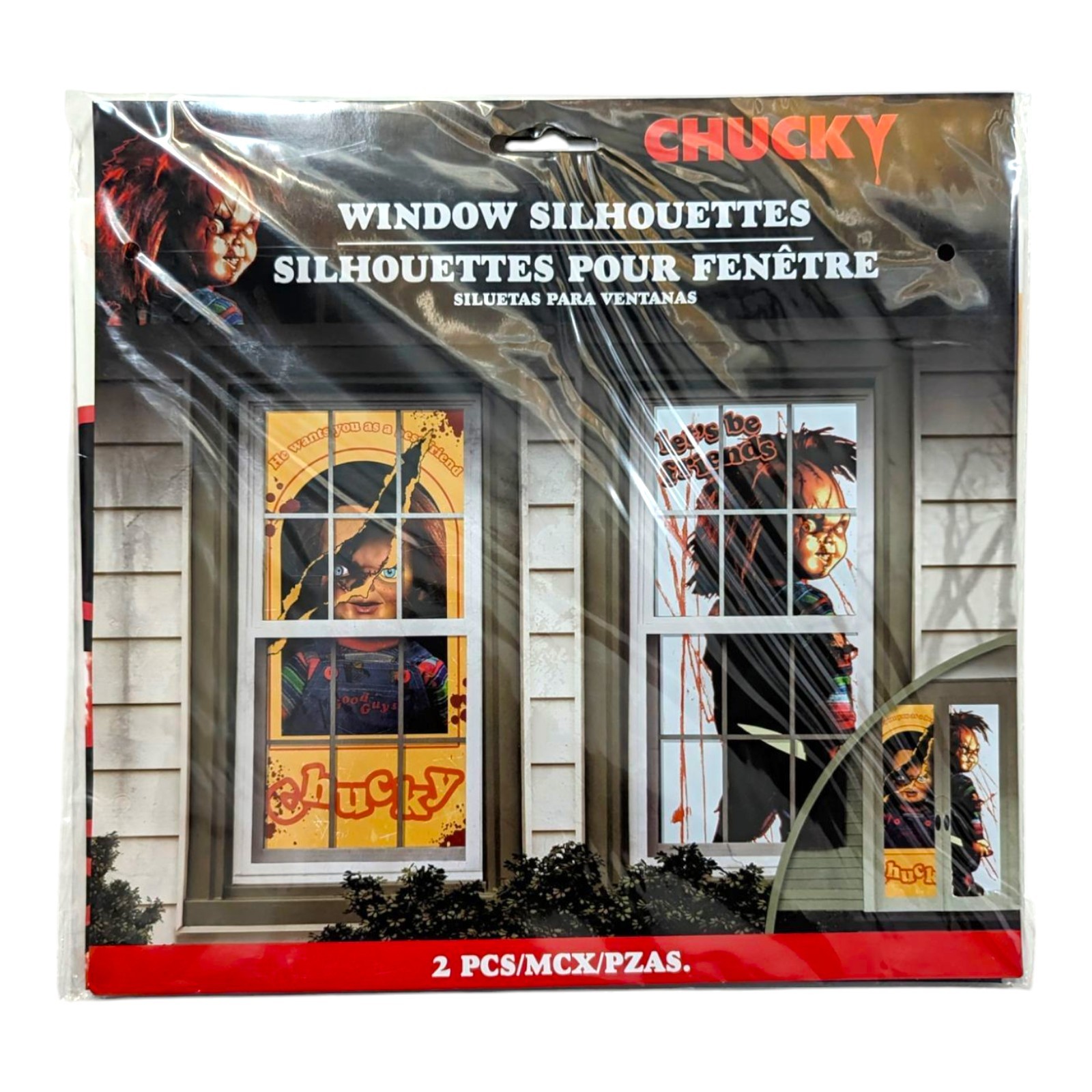 CHUCKY Window Silhouettes Life Size Decorations 2 pcs - 33.5 in. x 65 in. BNWT gallery