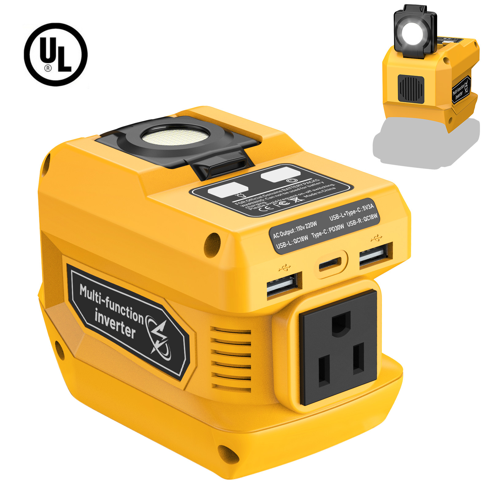 Battery Adapter with USB Compatible with Dewalt 20V Battery (Battery Not Includ) gallery
