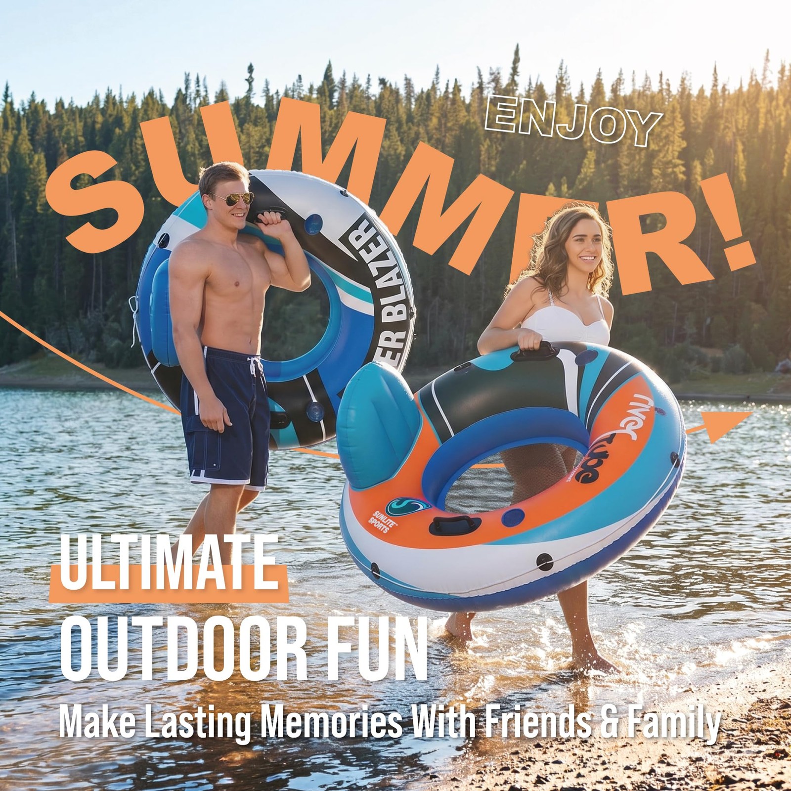 Sunlite Sports Inflatable River Tube Float - Heavy Duty River Float Pool Floa... gallery