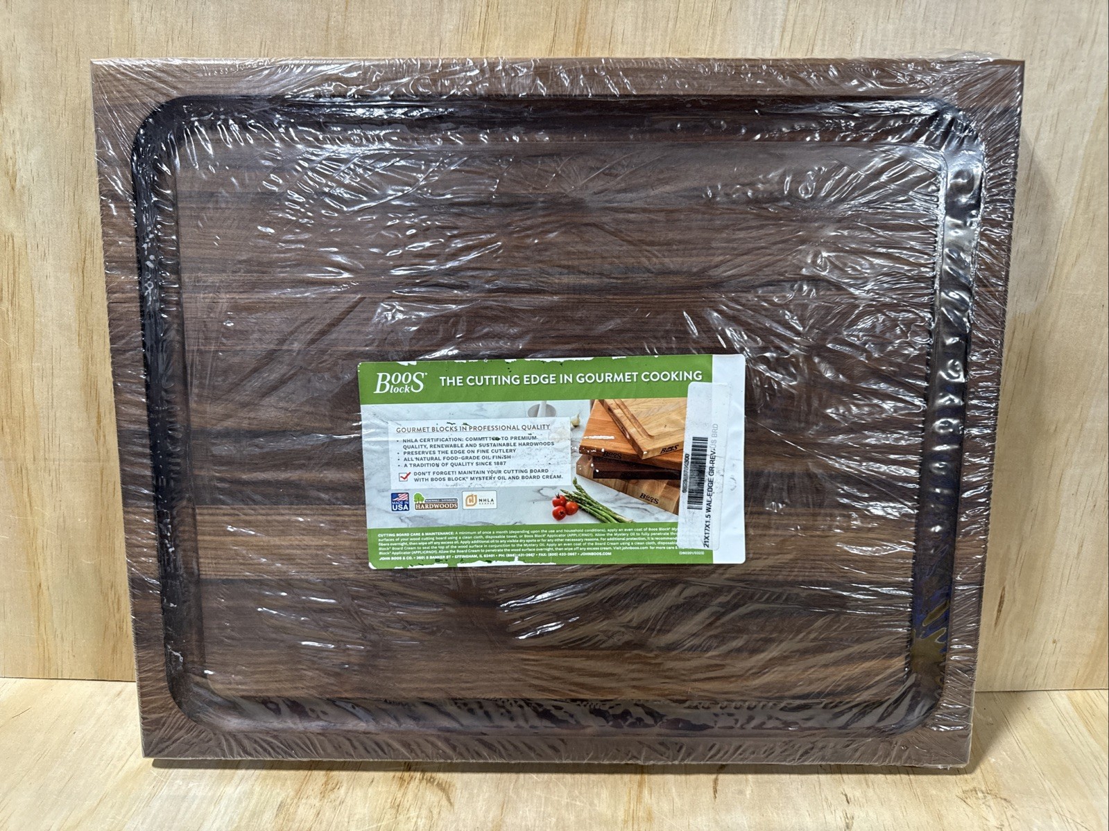 John Boos BBQ Collection Reversible Wood Cutting Board with Juice Groove Walnut gallery
