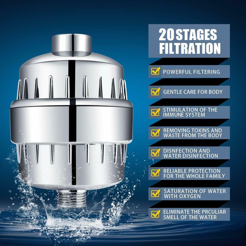 SimPure Shower Water Filter w/Replaceable 20-Stage KDF/CAG Cartridge High Output gallery