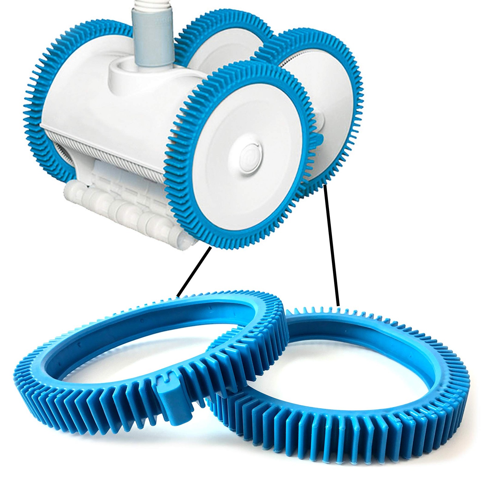 Pool Cleaner Tire Kit Front Rear Replacement for Suction Pool Cleaners gallery