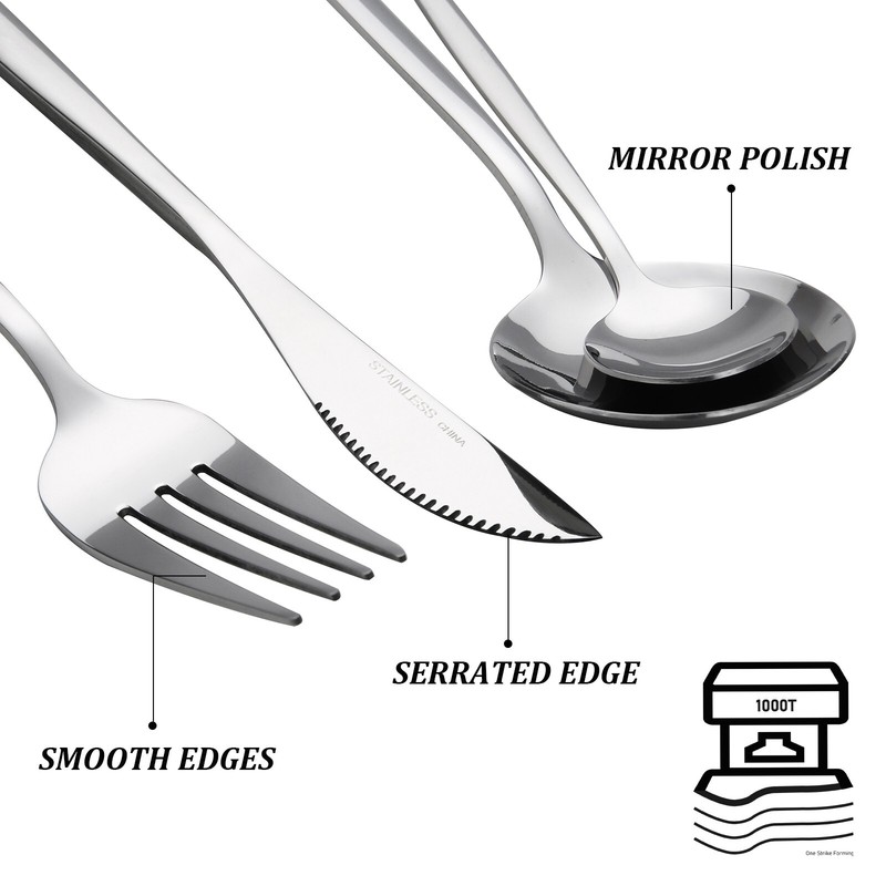 24pcs Silverware Set for 6, Flatware Stainless Steel Cutlery Utensil Kitchen gallery
