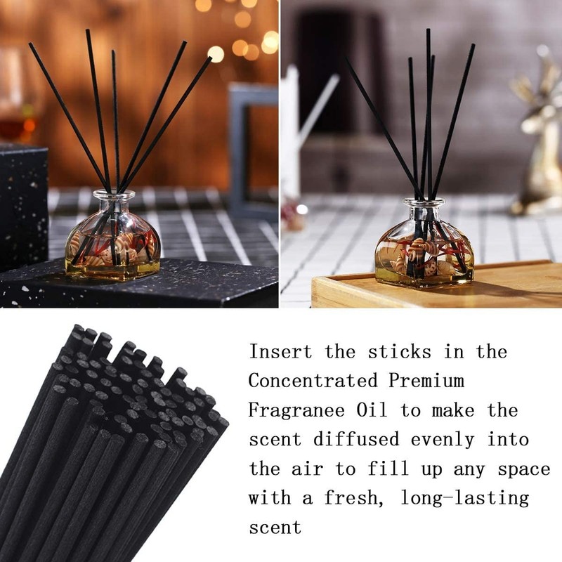 100PCS Reed Diffuser,7 Inch Aromatherapy Diffuser Black Fiber Sticks-Black Re... gallery
