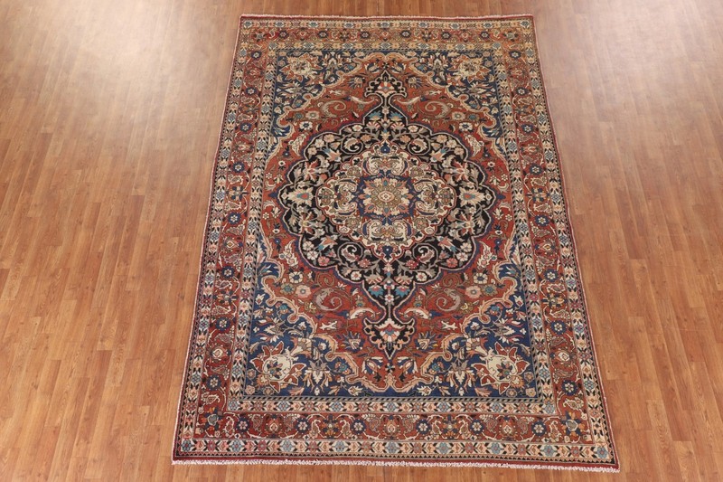Vintage Rust Wool Bakhtiari Traditional Hand-made Living Room Area Rug 7x10 gallery