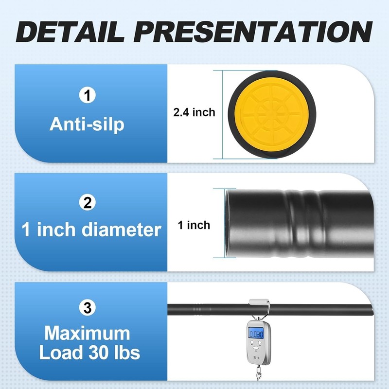 Rust-Resistant Black Telescoping Shower Curtain Rod, 30 lb Capacity, 31-80 In gallery