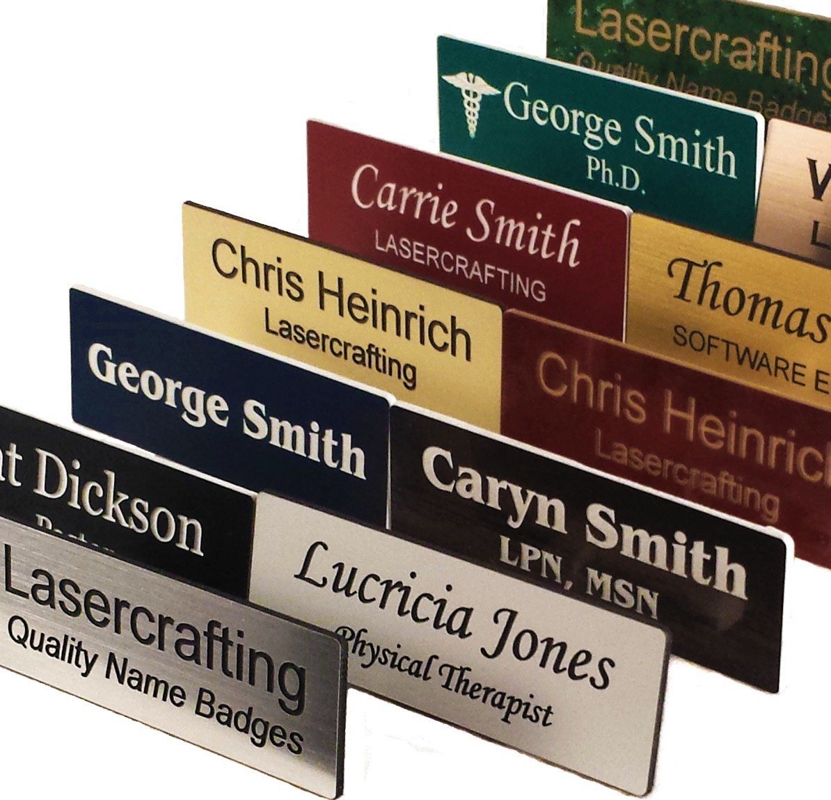 NAME BADGES / TAGS -Personalized Laser-engraved Magnet back or pin Lasercrafting gallery
