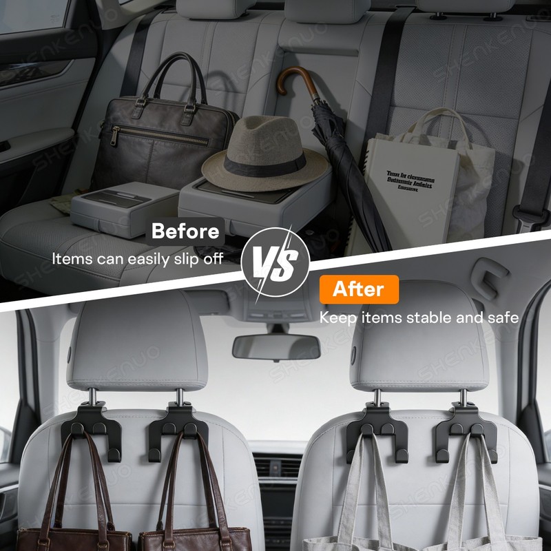 Universal Car Headrest Hook Plastic Seat Back Hanger Bag Storage Cloth Holder gallery